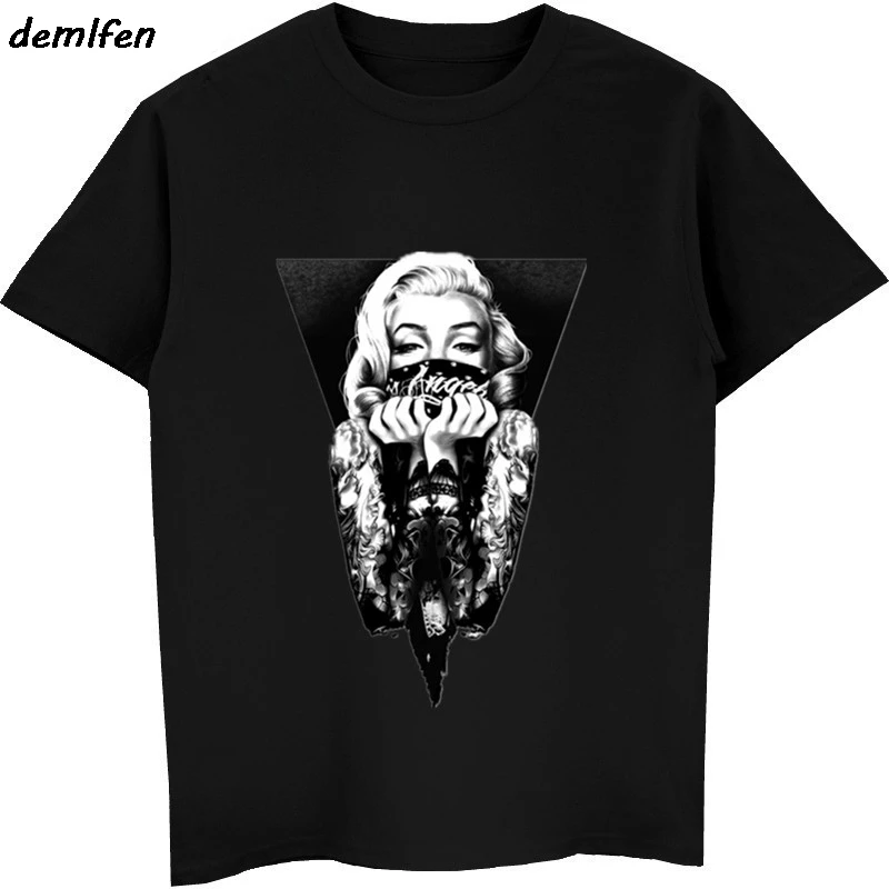 

Marilyn Monroe T-shirt, Manson T-shirt, American Gothic, Funny, Glamour, Pinup New Fashion T Shirt Men Cotton Tees Tops