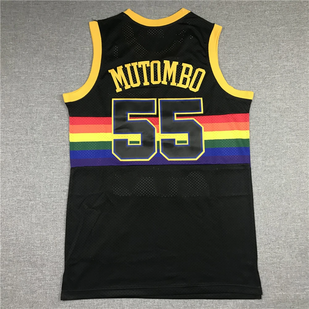 

Mens New American Basketball Jerseys Clothes European Size #55 Dikembe Mutombo Ball Pants T Shirts Clothing Shorts Sweatshirt