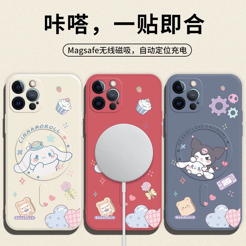 

Sanrio Hello Kitty mymelody Kuromi For Magsafe Magnetic Phone Cases For iPhone 14 13 12 11 Pro Max Mini XR XS MAX 8 X Back Cover