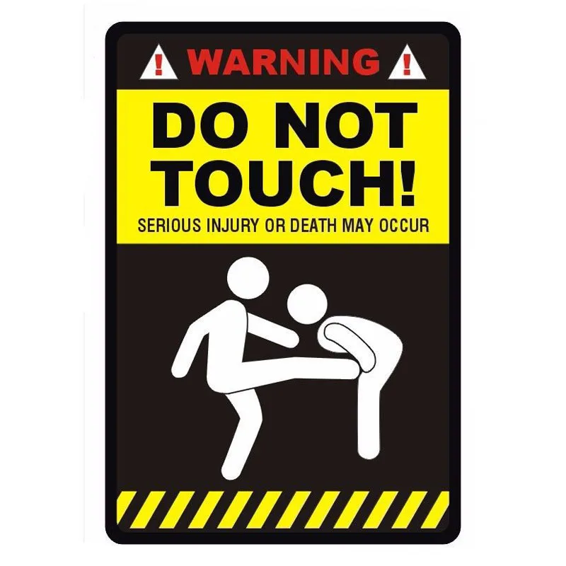 

V113# Car Sticker WARNING - DO NOT TOUCH Waterproof Vinyl Decal Car Accessories Pegatinas Para Coche DIY Car Styling