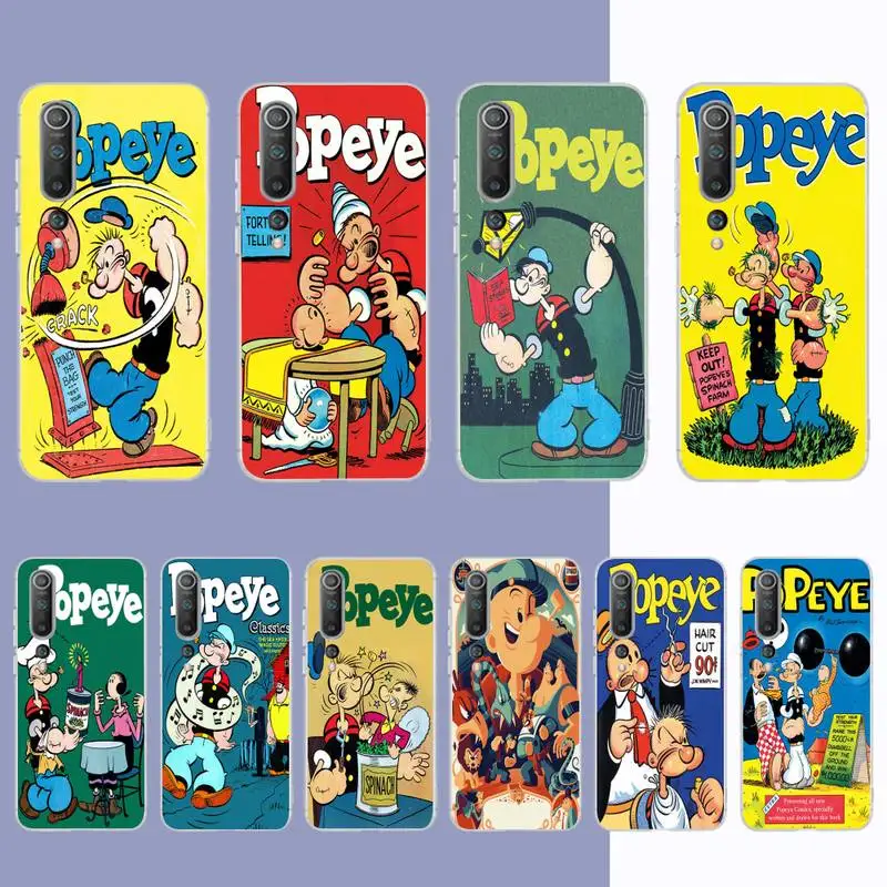 

Retro cartoon illustration po pe ye spinach Phone Case for Samsung S21 A10 for Redmi Note 7 9 for Huawei P30Pro Honor 8X 10i