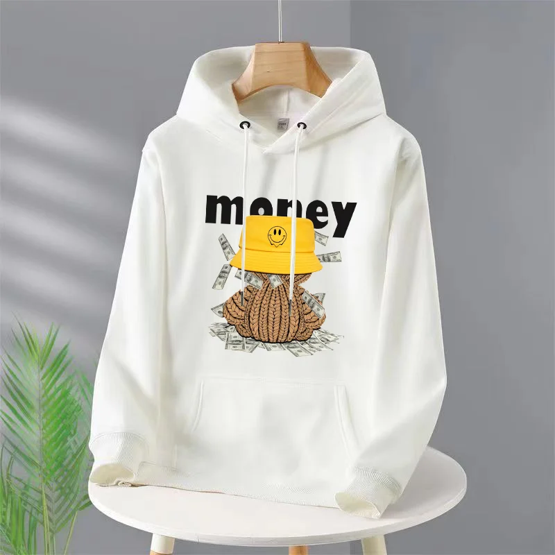 

Money Funny Bear Printed For Men's/Women Casual Fashion Brand Hoodies Loose Pullover Versatile Comfortable Sweater With Hood Y2k