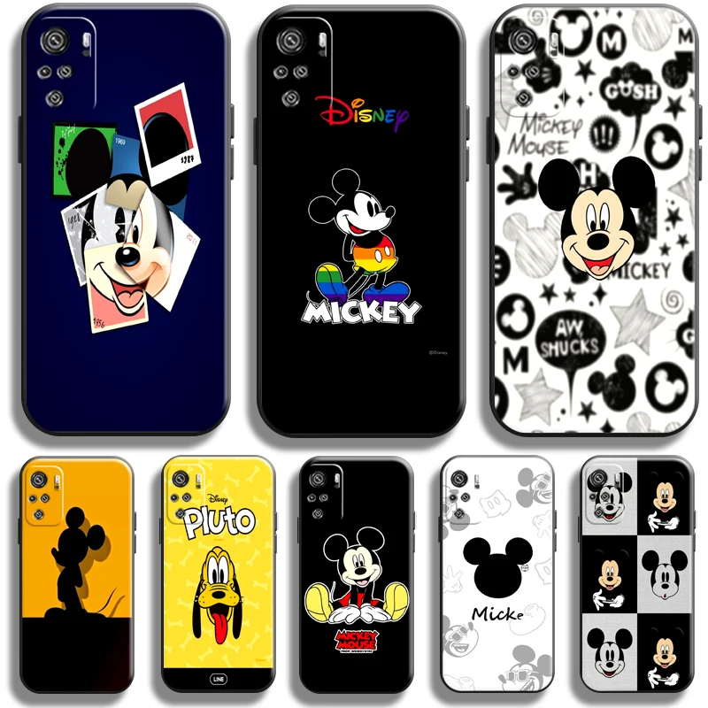 

Mickey Minnie Mouse Piuto Phone Case For Xiaomi Redmi Note 10 10S Pro Redmi Note 10 10T 5G Soft Funda Black Coque Carcasa