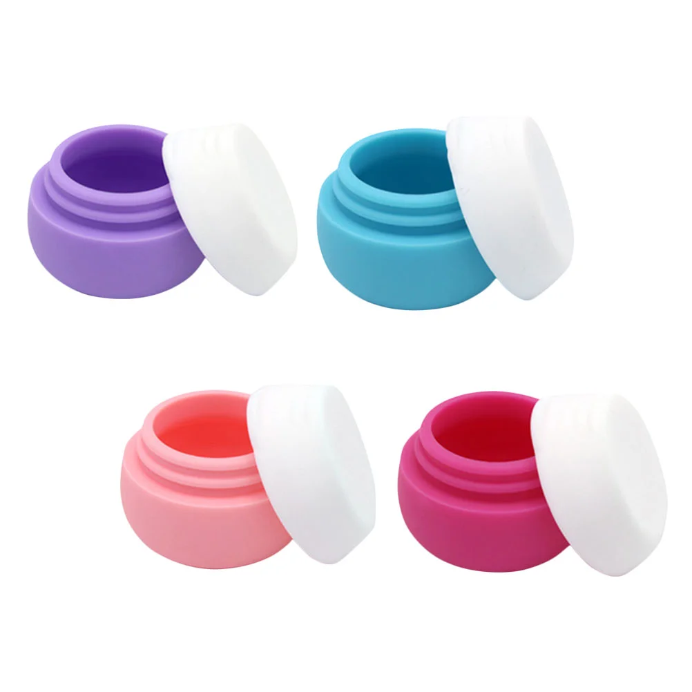

4 Pcs Silicone Pot Travel Mini Containers Leakproof Jars Pp Cosmetics Cream Sub Package Bottles