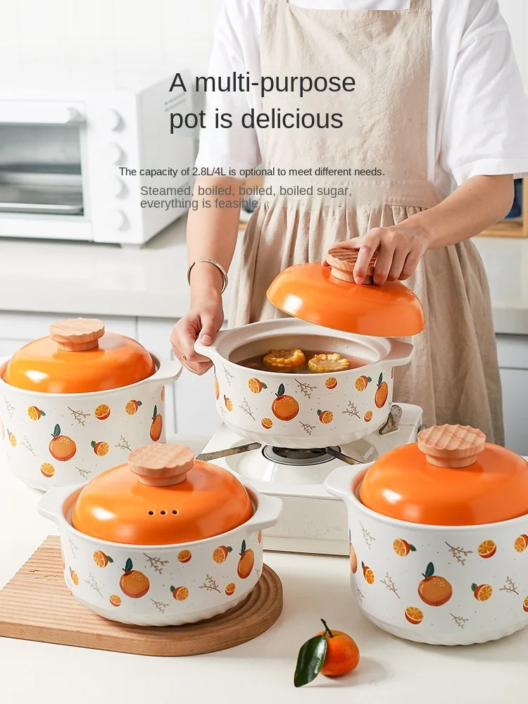 

Casserole for Making Soup Stew Pot Household Gas Stove Dedicated Chinese Casseroles High Temperature Resistant Ceramic Pot