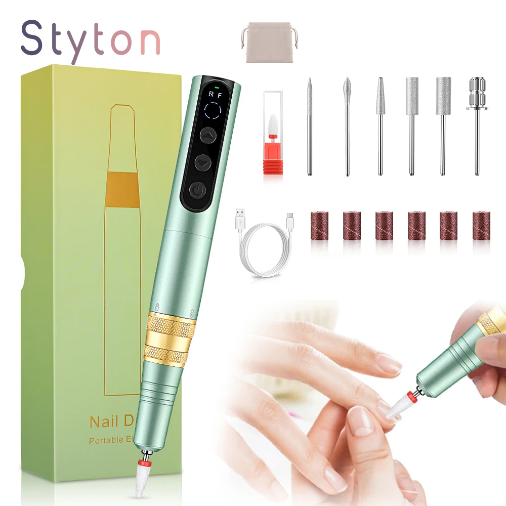 

Styton 35000RPM Electric Nail Drill Machine USB Rechargeable Electric Nail File Kit Manicure Pedicure Polishing Shape Tools