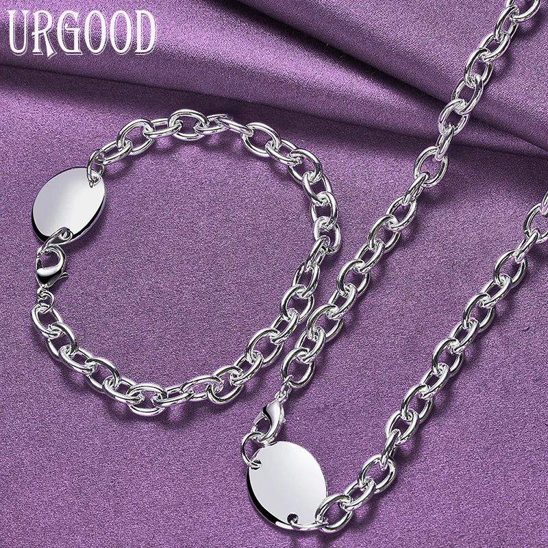 

925 Sterling Silver Hip Hop Trend Oval Series Set For Women Birthday Party Engagement Wedding Gift