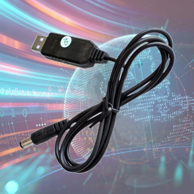 

Barrel Jack Center Pin Positive Charger Cord USB to 5.5x2.1mm Power Cable B2RC