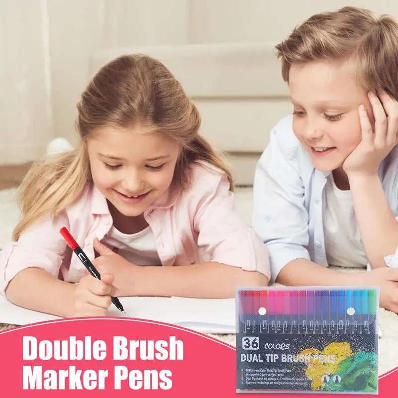 Маркеры с двойной кистью Детские фломастеры для рисования и набросков двумя