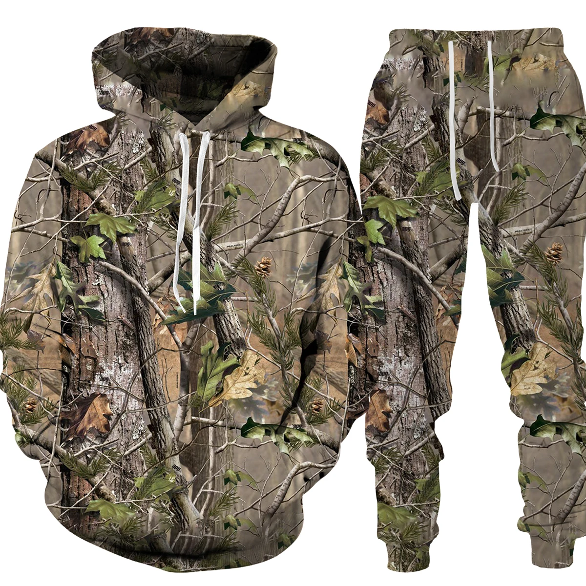

Leaves Camouflage 3D Hoodies Women Man Tracksuit Winter Autumn Outdoor Sportwear Men Clothing Suits Oversized Hoodie Pants Set