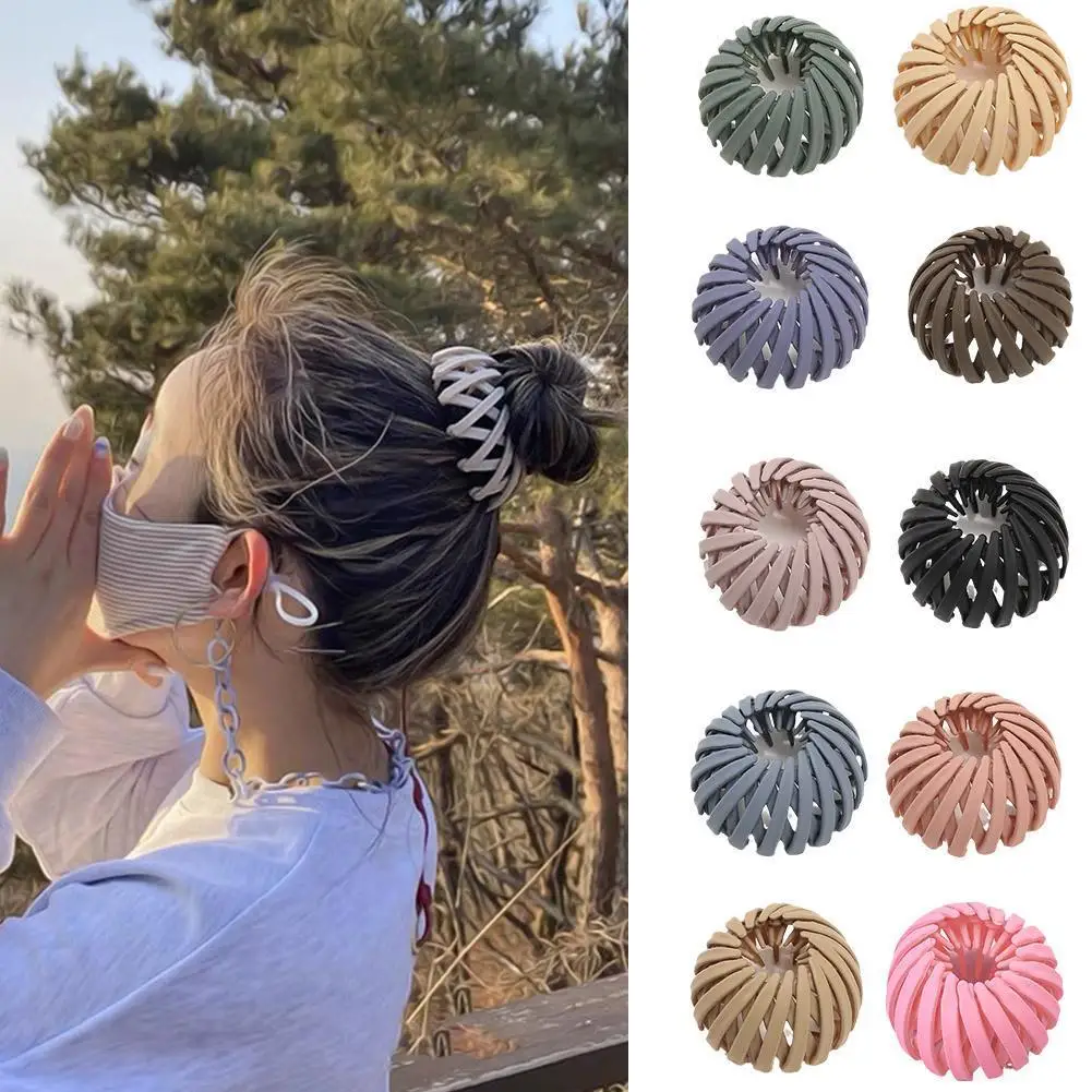 

New Headwear Lazy Velvet Hair Ring Ball Head Hair Device High Ponytail Hair Artifact Women Hair Claw Clips Color Hair Clip