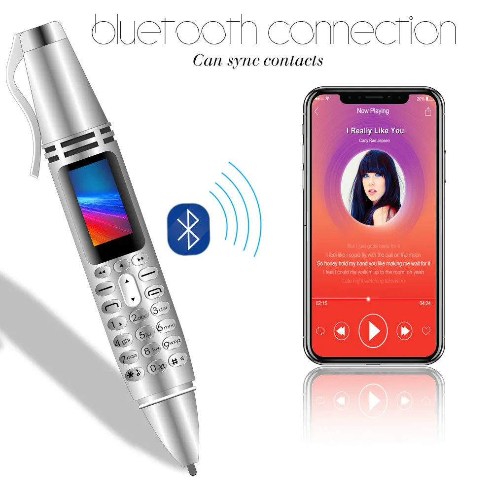 

Mini Portable Pocket Flashlight pen miniature Bluetooth dialer Mobile phone Dual SIM Card Cellphone Recording pen