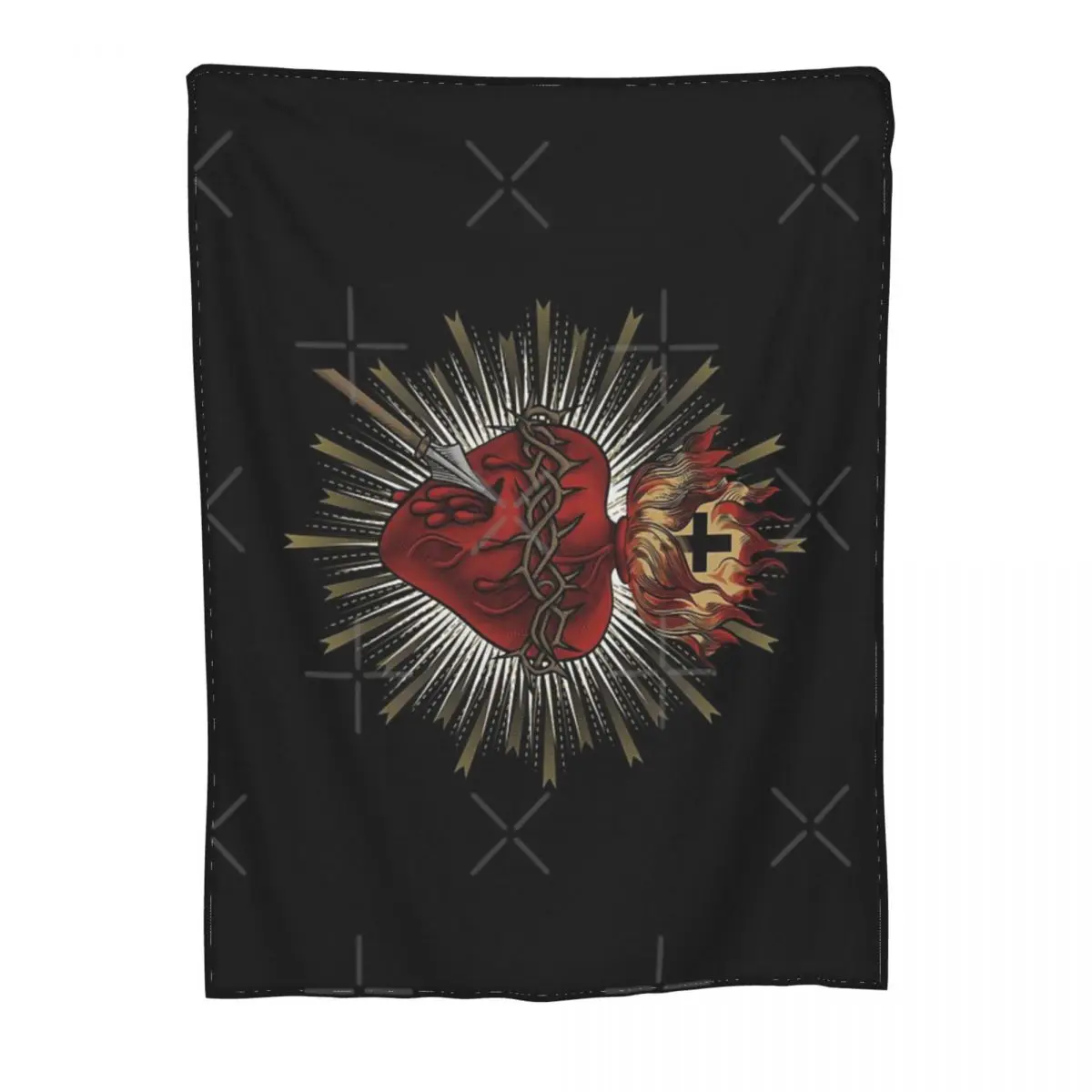 Ультрамягкое Флисовое одеяло с микро-изображением Священного Сердца Иисуса