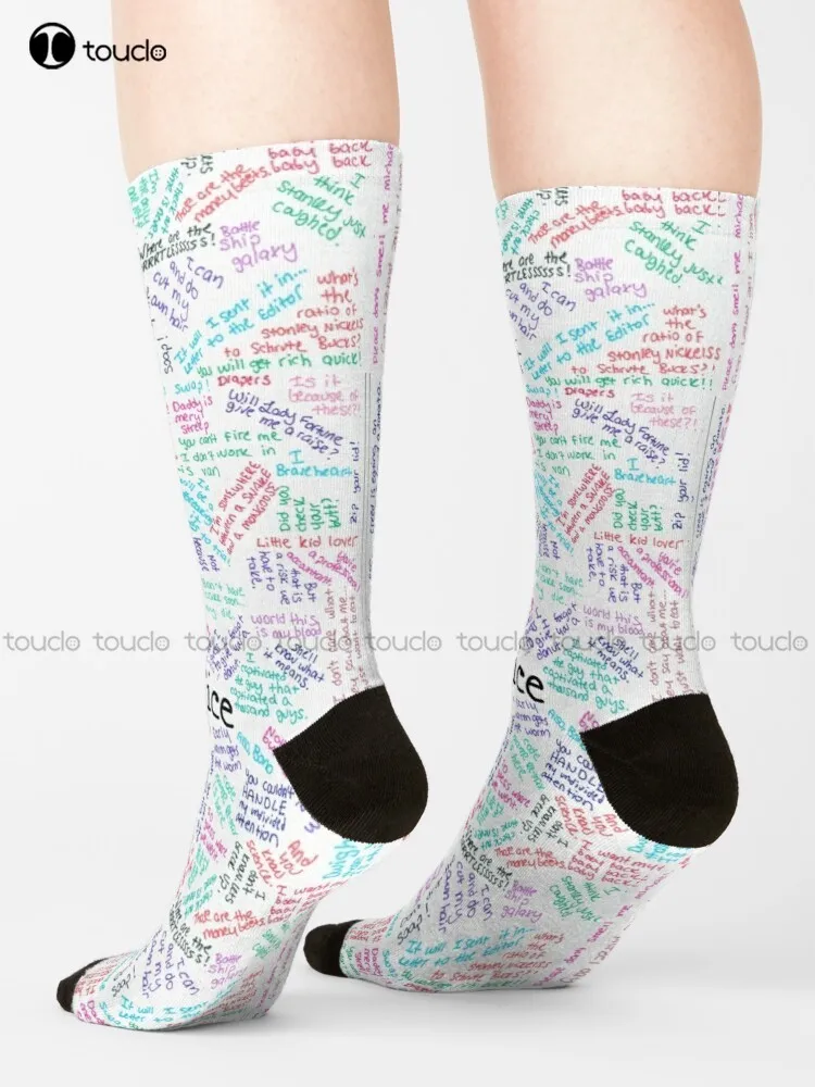 Носки для волейбола с цитатами офиса Майкла Скотта, носки для волейбола с мультипликационным принтом, удобные спортивные цифровые носки для девочек 360 ° в стиле ретро