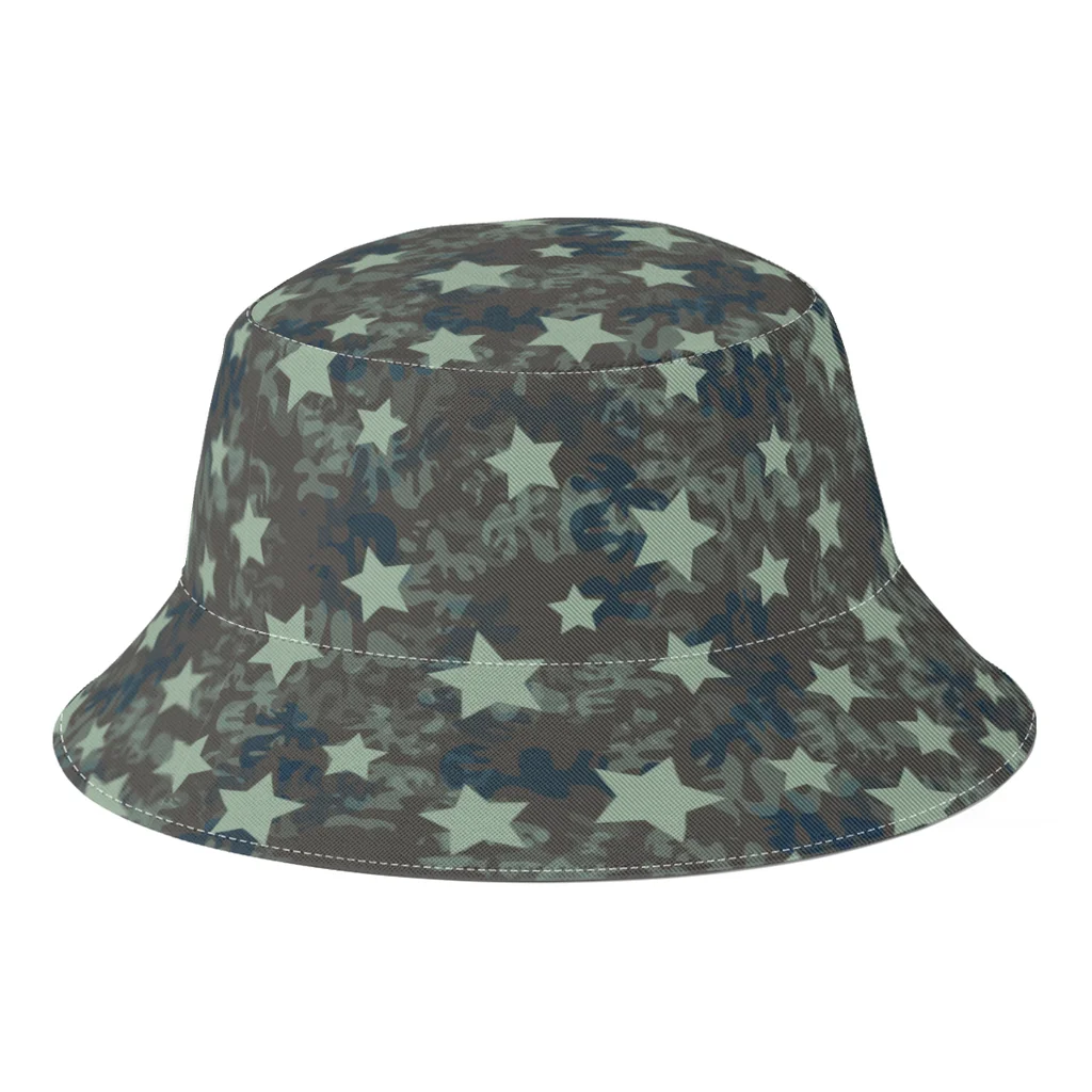 

Summer Hip Hop Bucket Hat Gray Camouflage Camo Star Print Women Men Fishing Fisherman Hat Streetwear Panama Gorros for Bob