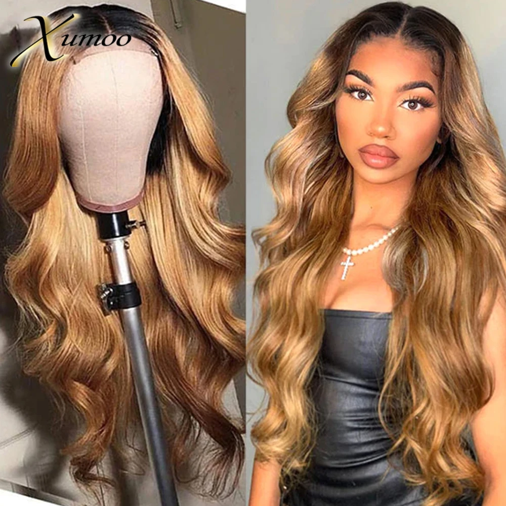 

Honey Blonde Color 13x4 Lace Front Wigs Body Wave Pre Plucked 200 Density 4x4 Closure Wig Remy Brazilian Human Hair Black Women