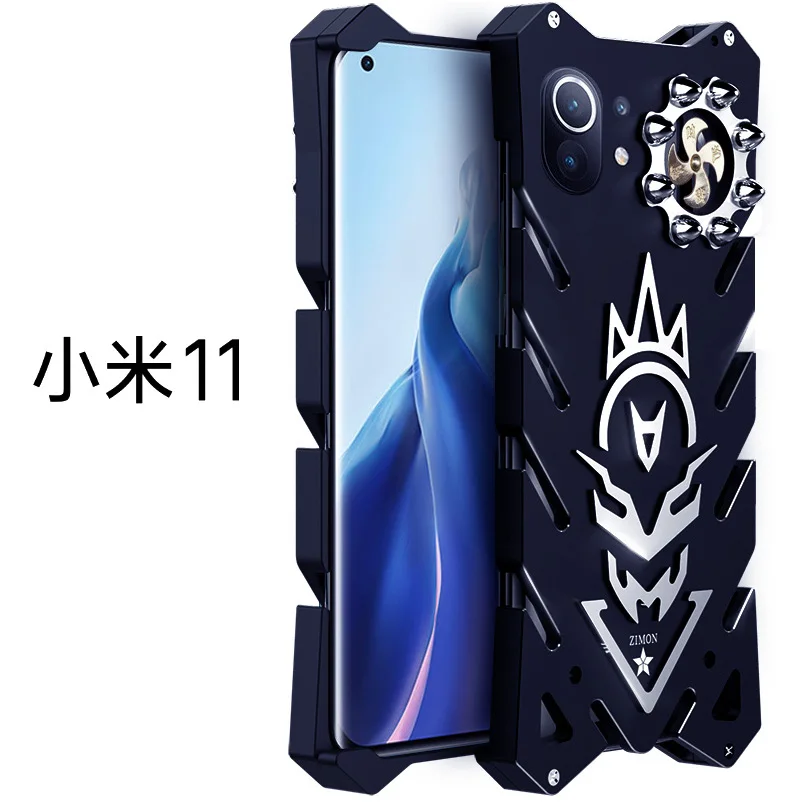 Luxury New Zimon Thor Heavy Duty Armo Aluminum Metal Bumper Case For Xiaomi Mi 11 Mi11 Shockproof Armor Metal Back Cover Cases