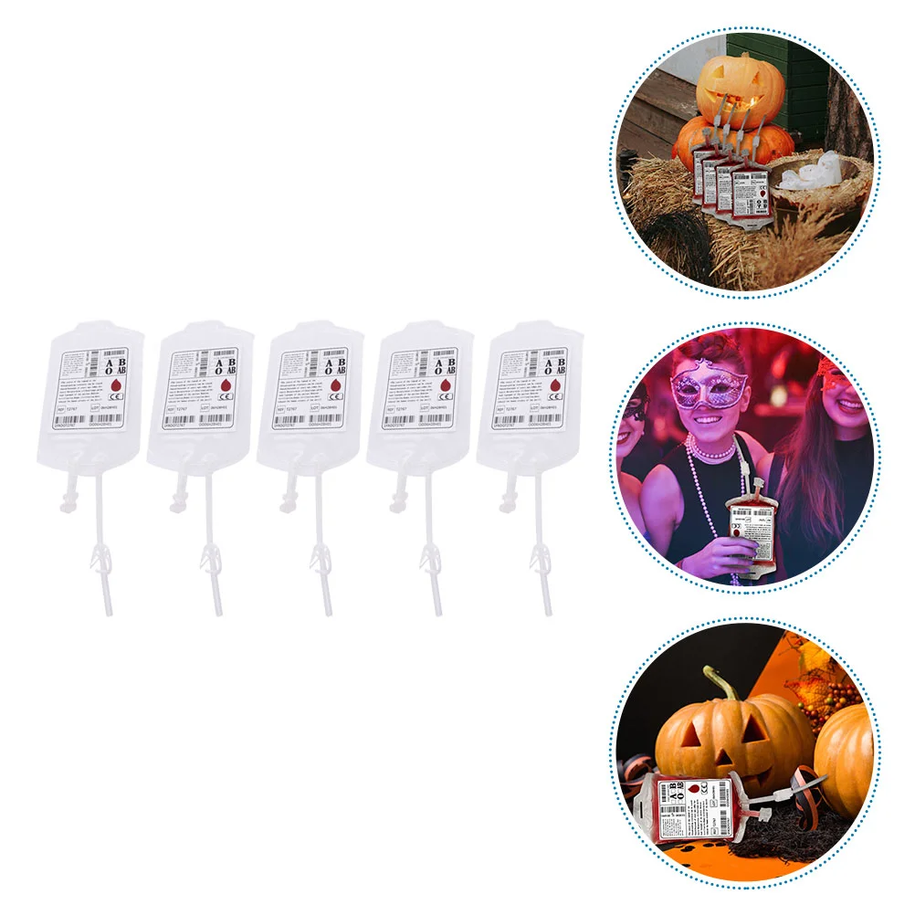 

Blood Bags Bag Drink Partypouchiv Pouches Decorations Drinking Favors Costume Beverage Drinks Container Decoration Reusable