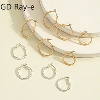 fashion distortion interweave twist metal circle hoop earrings for women punk geometric round ear accessories party jewelry gift
