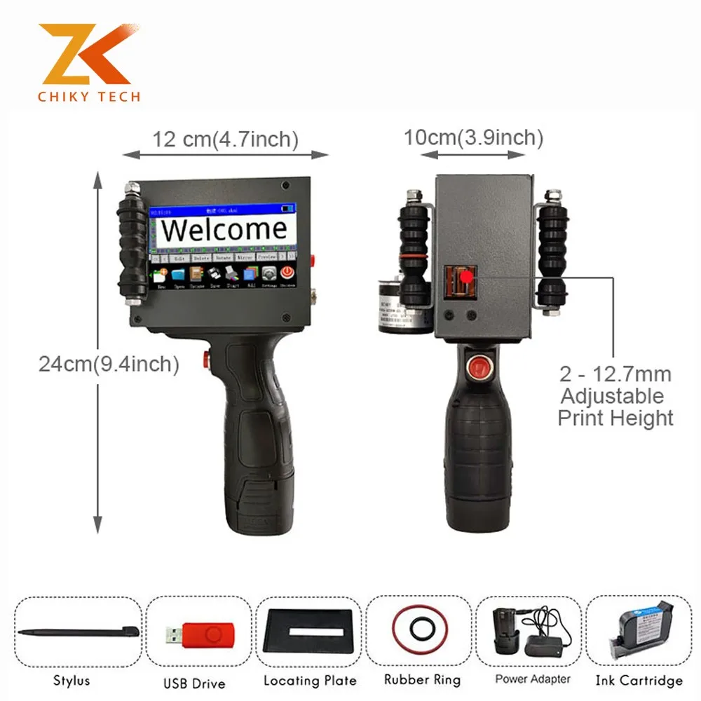 Быстросохнущий 12 7 мм ручной струйный принтер со штрих-кодом Mfg Exp продукция для