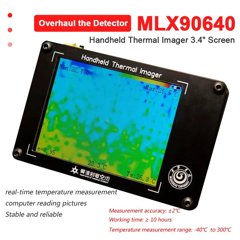 

MLX90640 Digital Infrared Thermal Imager 3.4 Inch LCD Handheld Thermal Temperature Sensors Detection Tools Floor Heating Teste
