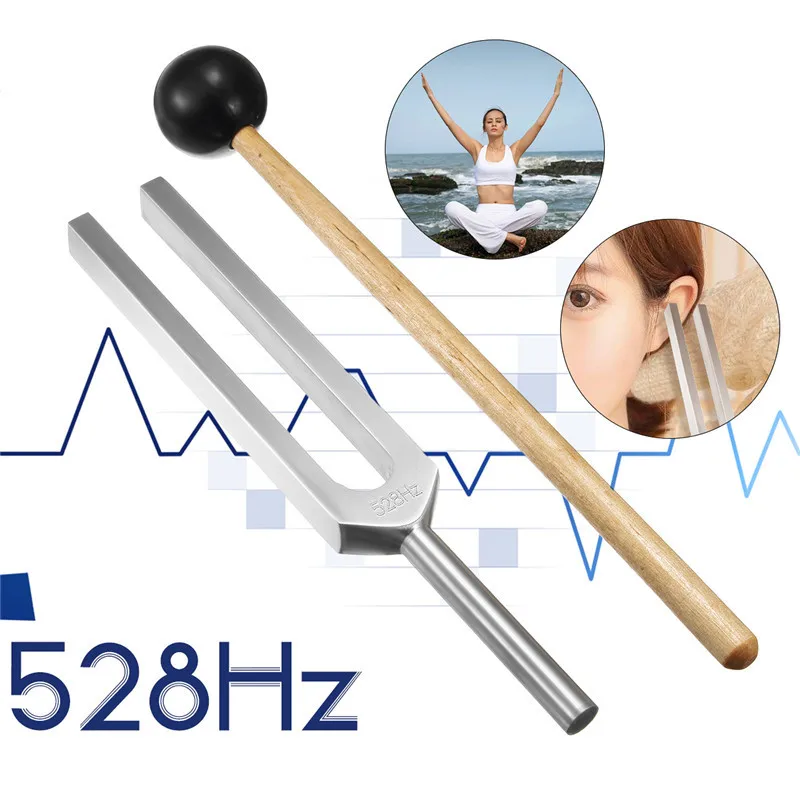 

528Hz Aluminum Alloy Tuning Fork Chakra Hammer Sound Healing Therapy Diagnostic with Mallet for Healing Relaxation Health Care