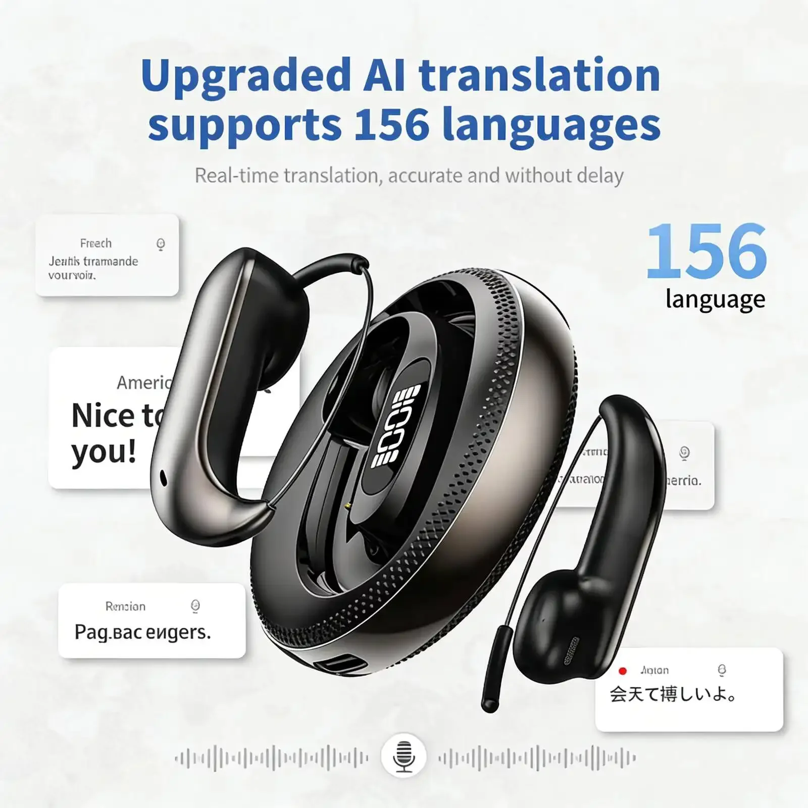 Фото Новые наушники X56 Star Ring Design Bluetooth 6.0 с креплением на ухо, AI-переводом, комфортной посадкой для бизнеса, путешествий, офиса, прослушивания музыки и повседневного использования №1