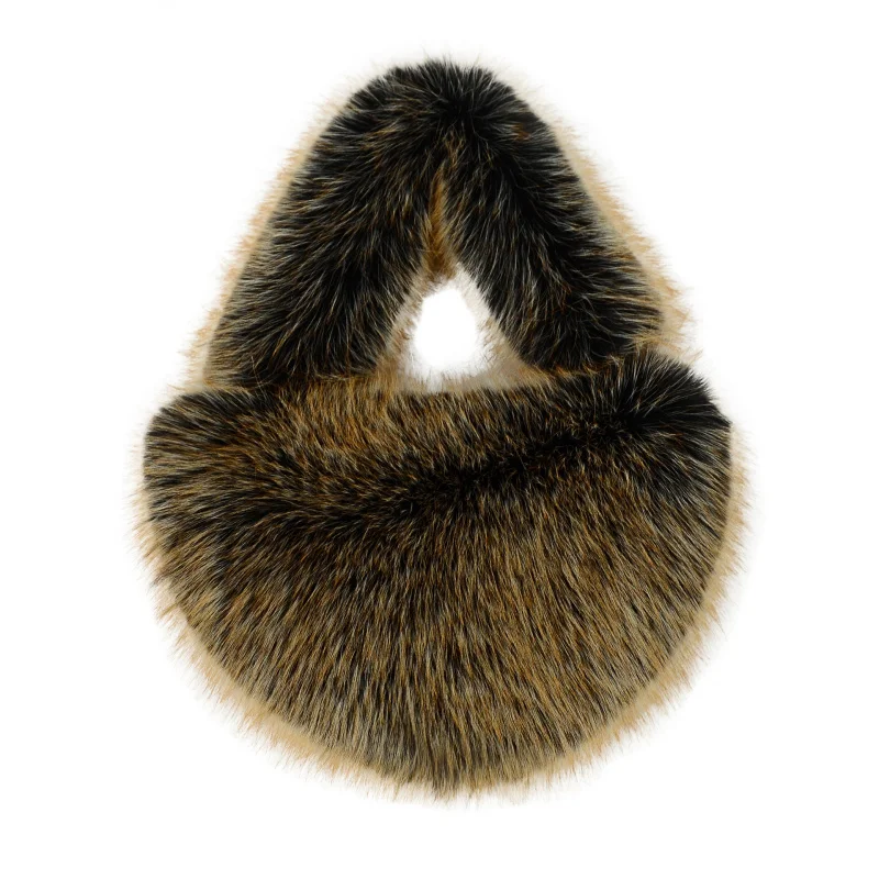 2023Новая однотонная плюшевая сумка на плечо женская меховая полукруглая для