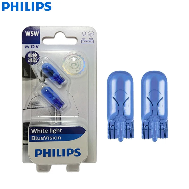 Фото Philips WhiteVision W5W T10 Внутреннее освещение автомобиля 5 Вт 4000 К Белые оригинальные лампы для чтения номерных знаков д... №1