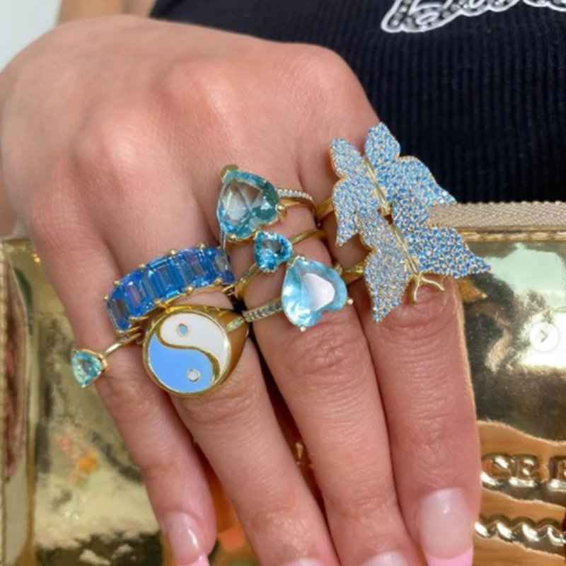 Кольцо женское эмалированное с сердцем и смайликом | Кольца