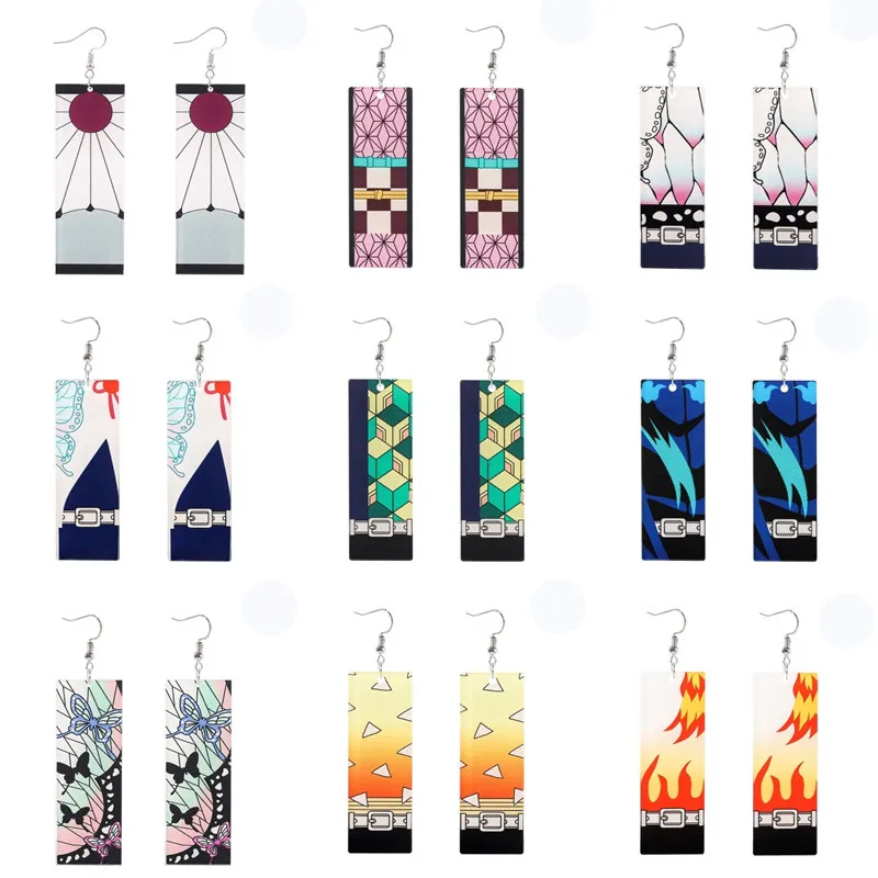 

Серьги-клипсы женские и мужские из акрила, ювелирные украшения в стиле аниме «Клипсы-бабочки шинобу», рассекающие демонов, «клипсы» кинетсу...