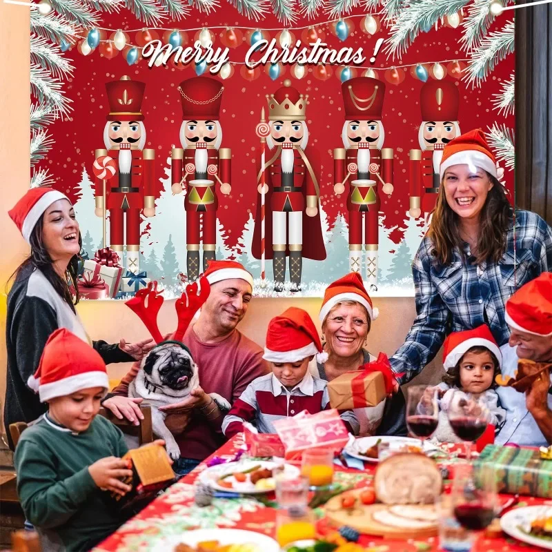 Рождественский Щелкунчик Солдат Баннер Фон Ткань Новогоднее Украшение