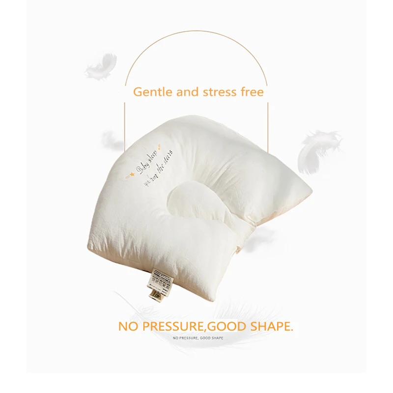 

Cotton Soft Baby Anti Deviation Shaped Pillow Newborn Protective Shaped Feather Fiber Pillow Baby Room Decoration