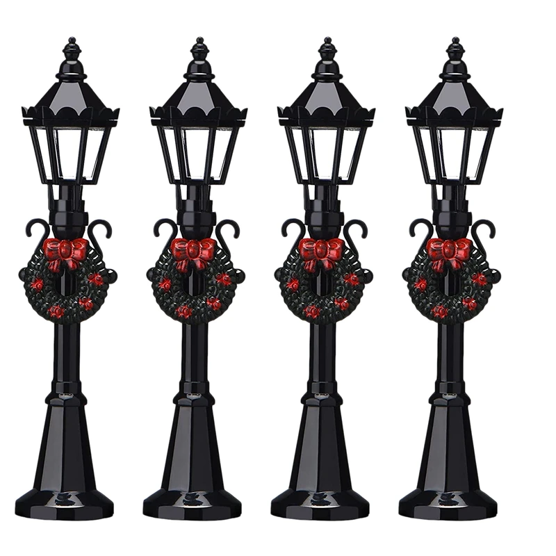 

Christmas Mini Street Light Models Miniature Street Lights Decorative Dollhouse Streetlight Christmas Small Street Lamps