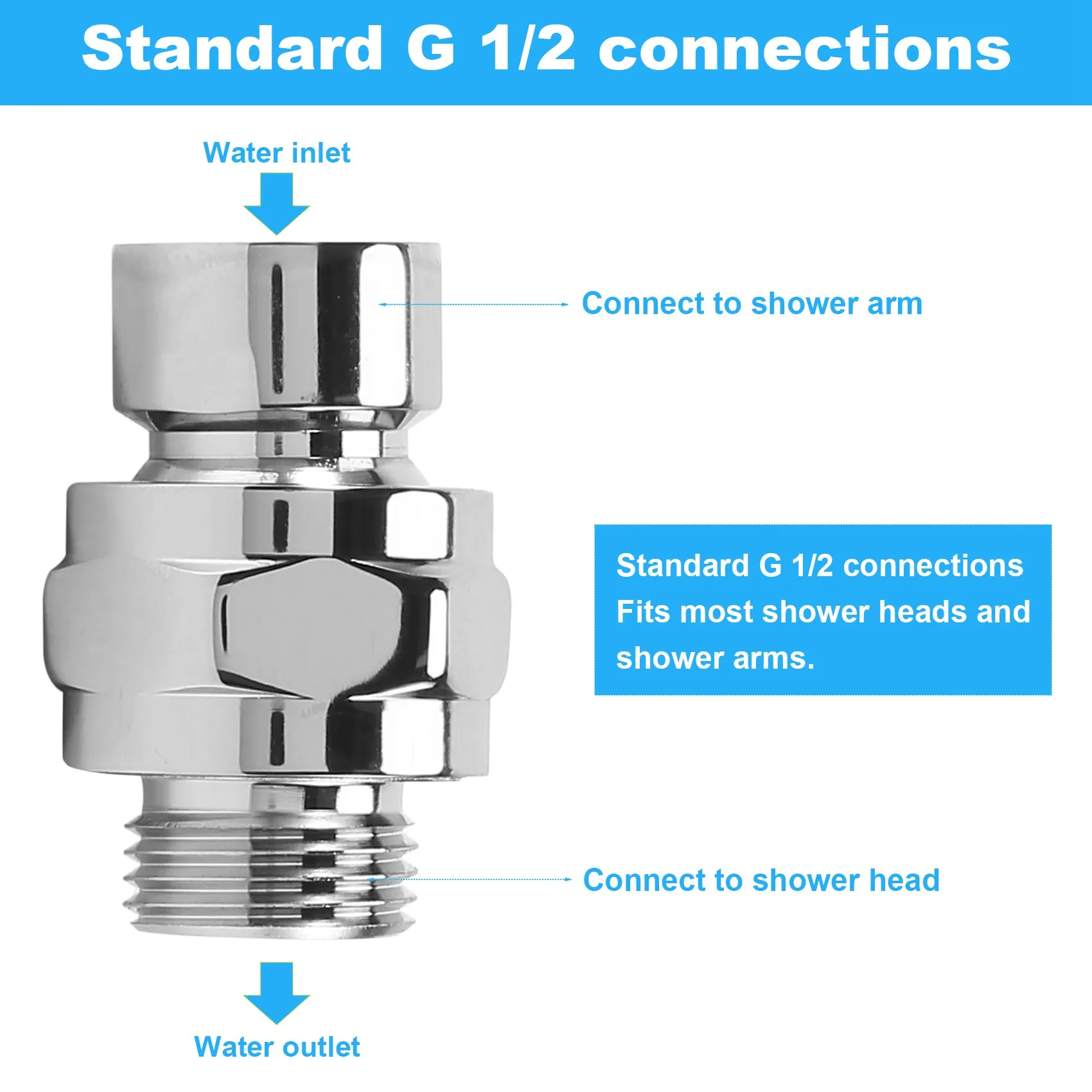 Латунный хромированный шарнирный душевой рычаг с регулируемым углом наклона