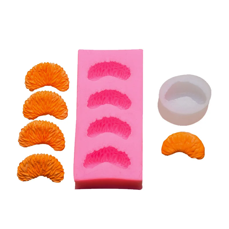 

3D Orange Fruit Mold Petal Silicone Molds for Dessert Baking Mould Aromatherapy Ornaments Soap Candle Making Home Cake Decor