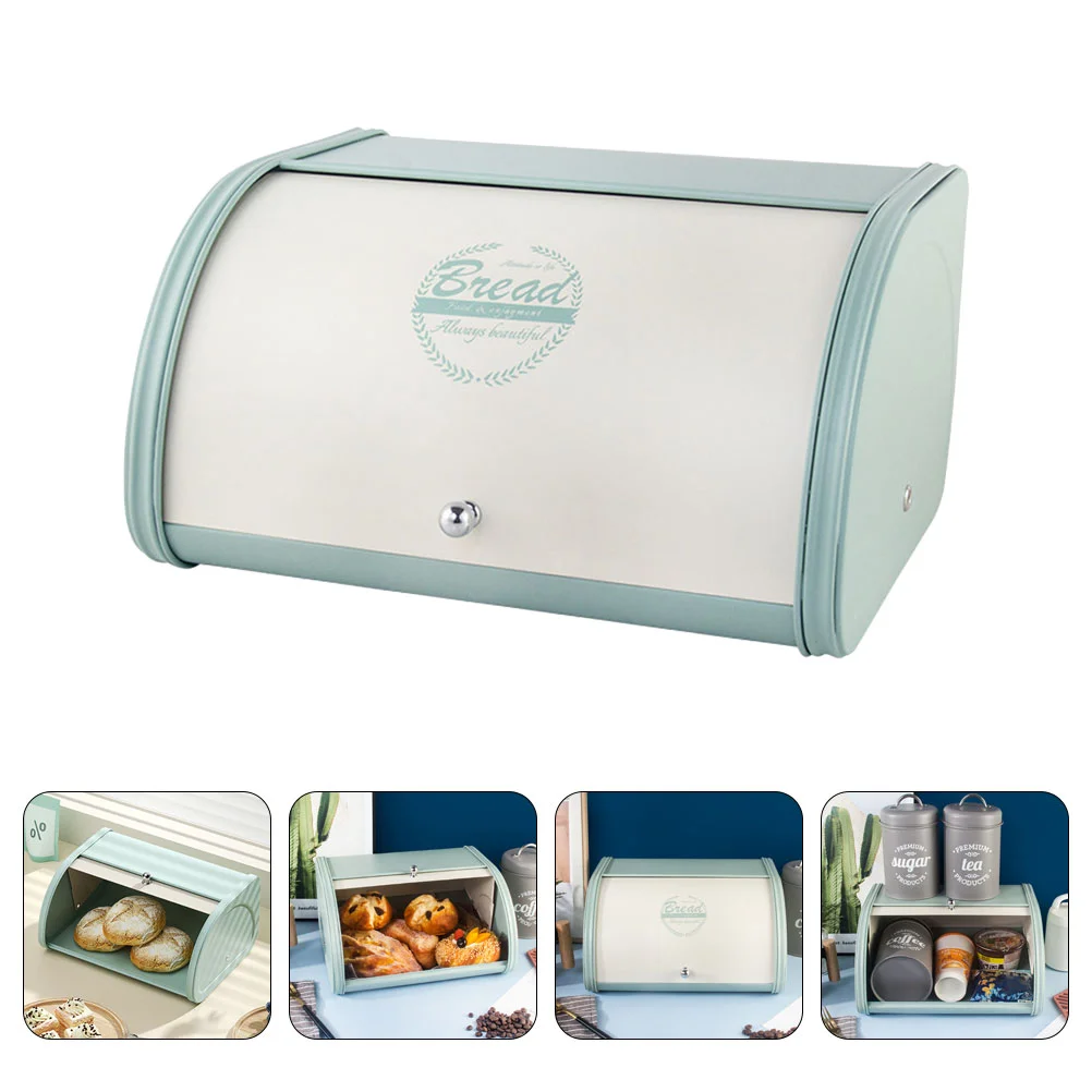 

Bread Box Breadbox Kitchen Countertop Bin Shop Organizer Desktop Containers Metal Storage