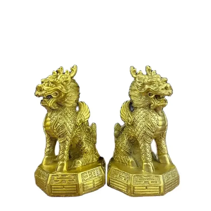 Jinggong латунь Bagua Qiankun Qilin украшение для гостиной дома ремесла