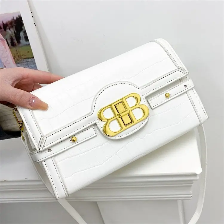 2023 New Fashion Casual Metal Letter Small Square Bag High Quality Shoulder Messenger Bags Luxury Spring Women Purse And Handbag