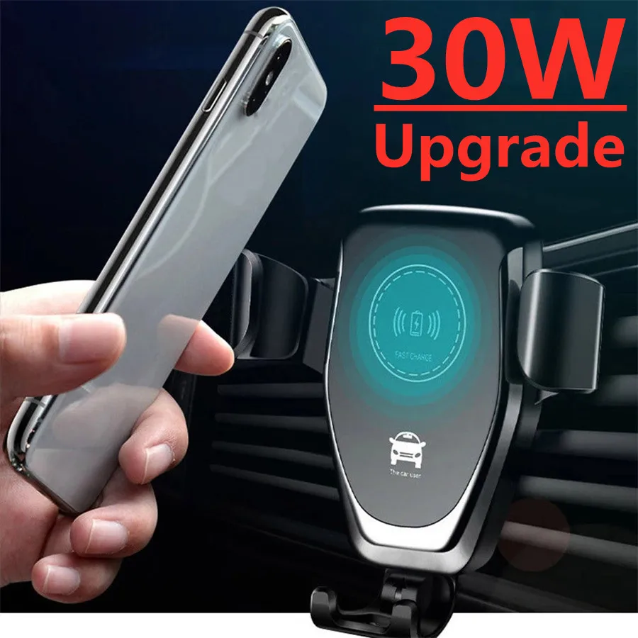 

30W Qi Wireless Fast Charger Car Mount Air Vent Mobile Phone Holder Charging Stand For IPhone 14 13 12 11 Pro Max Xiaomi Samsung