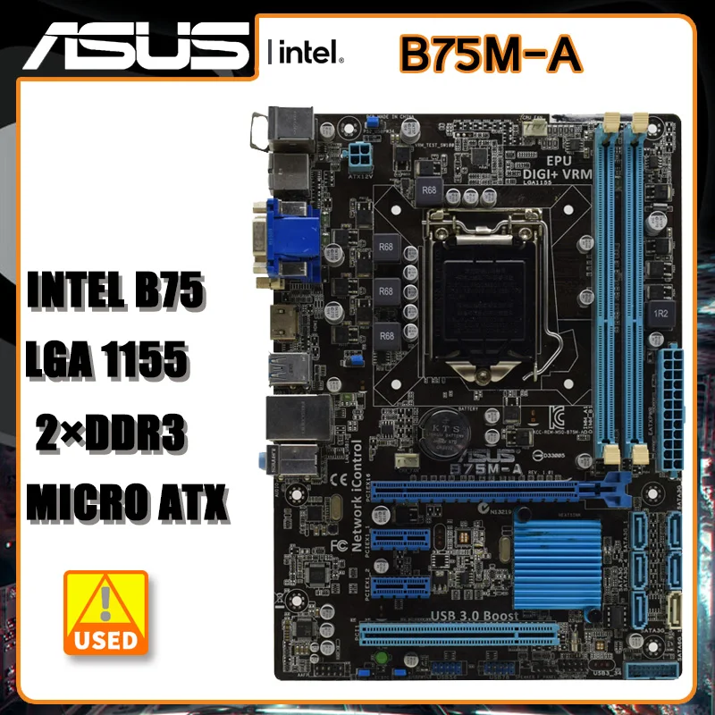 

LGA 1155 Motherboard B75 Asus B75M-A Motherboard DDR3 16G PCI-E 3.0 USB3.0 HDMI Micro ATX For Core i3-2120 cpu