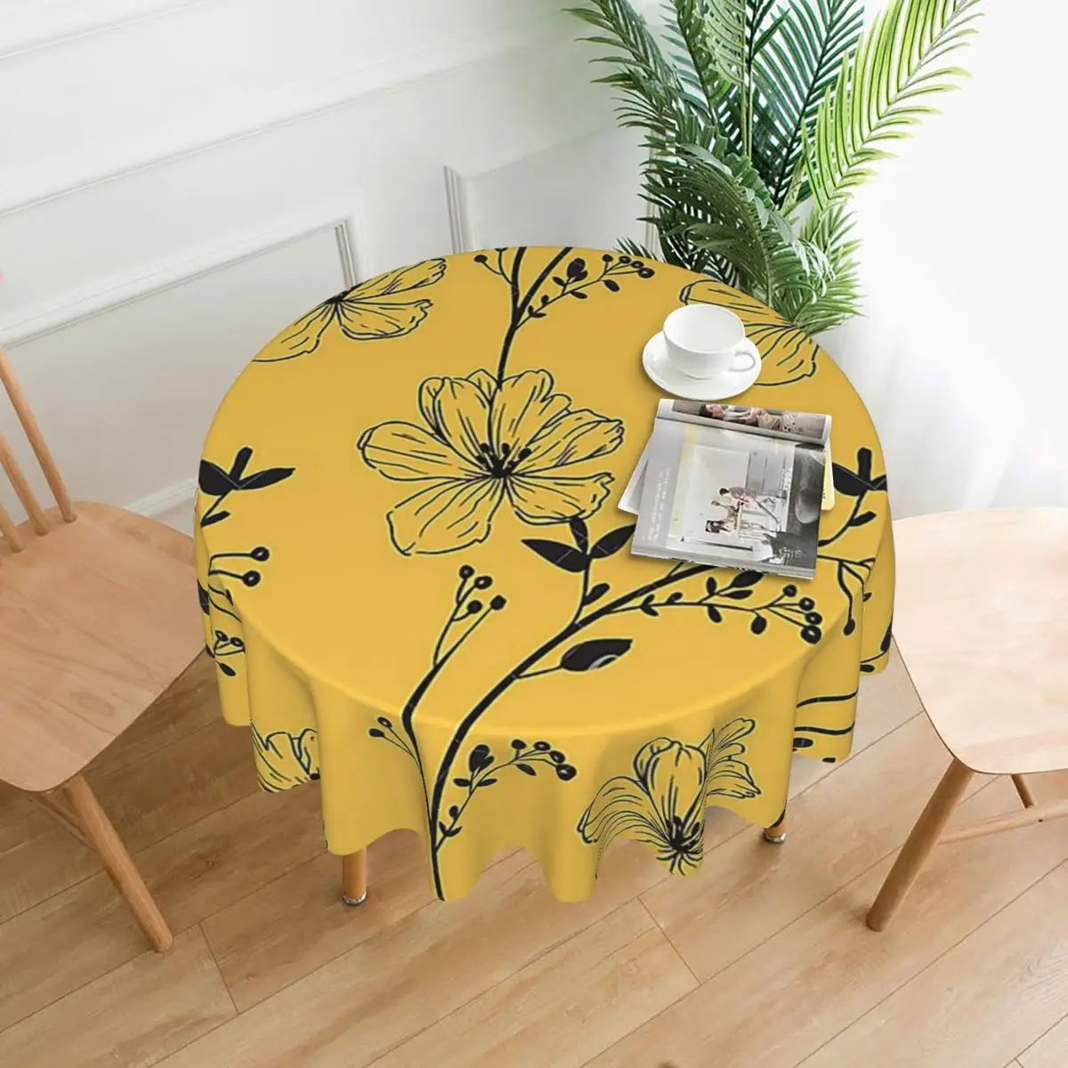 

Красивое цветочное искусственное настольное покрытие из полиэстера, забавное пылезащитное круглое одеяло для пикника для дома, подарок