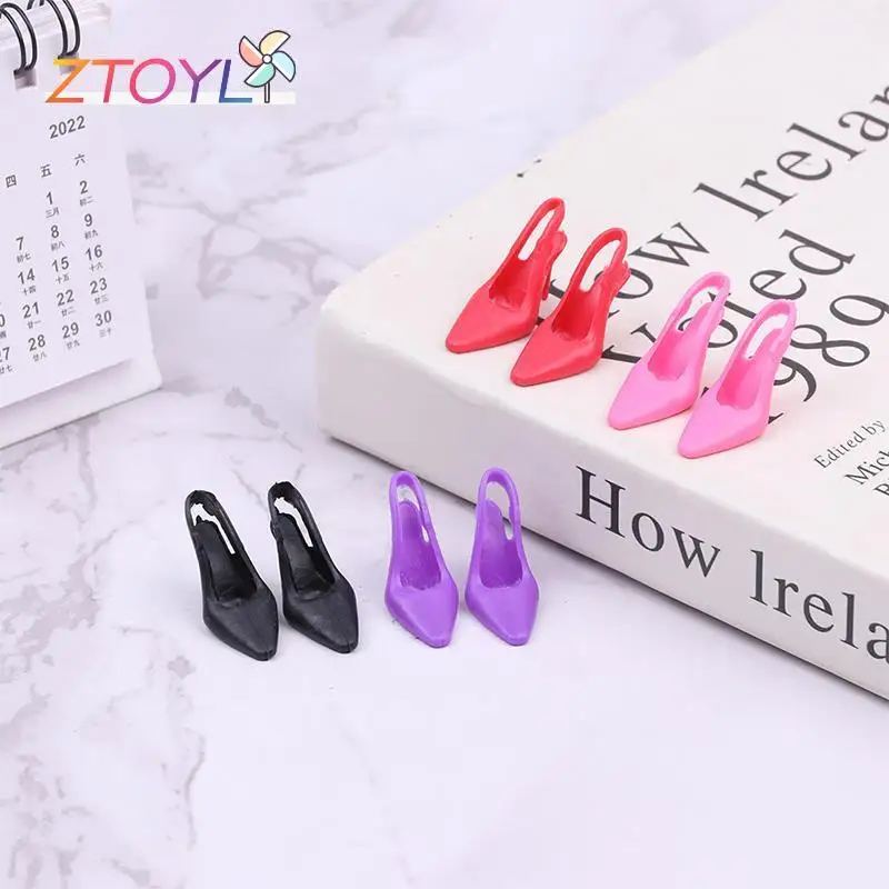 5Pairs/lot High Heel Doll Shoes For Doll Shoes Sandals Princess Foot Wear  Dolls Accessories Baby Toys