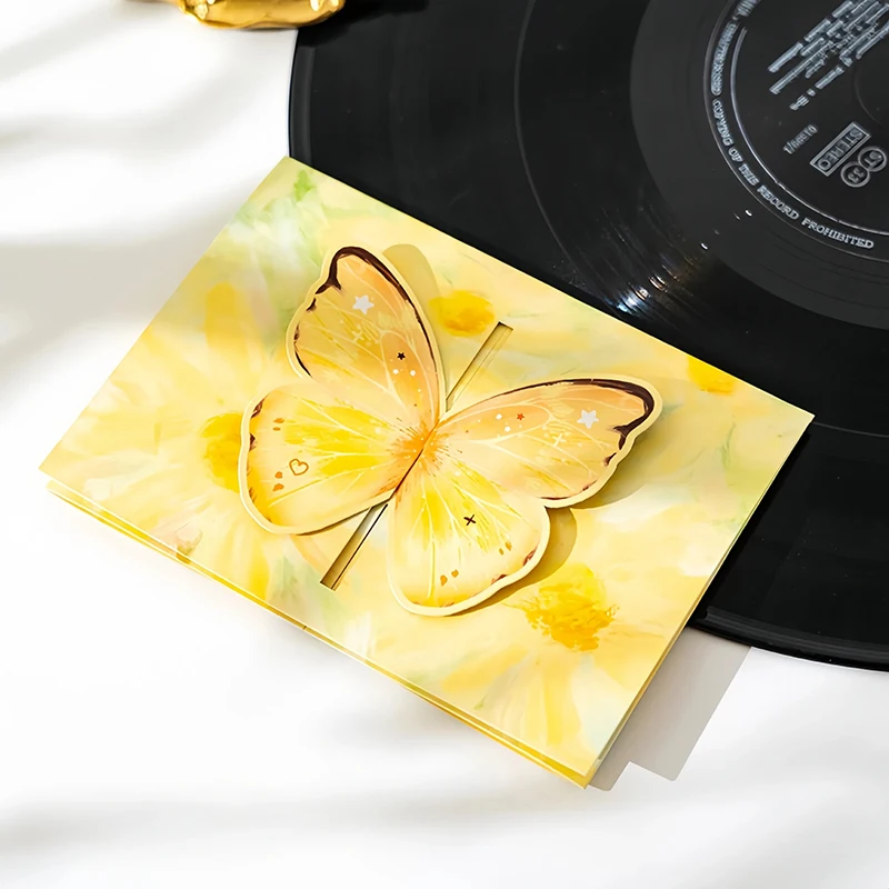 

6 шт. 3D поздравительная открытка с бабочкой, всплывающая открытка с благословением, подарок на День учителя, романтический складной бумажный подарок на День святого Валентина