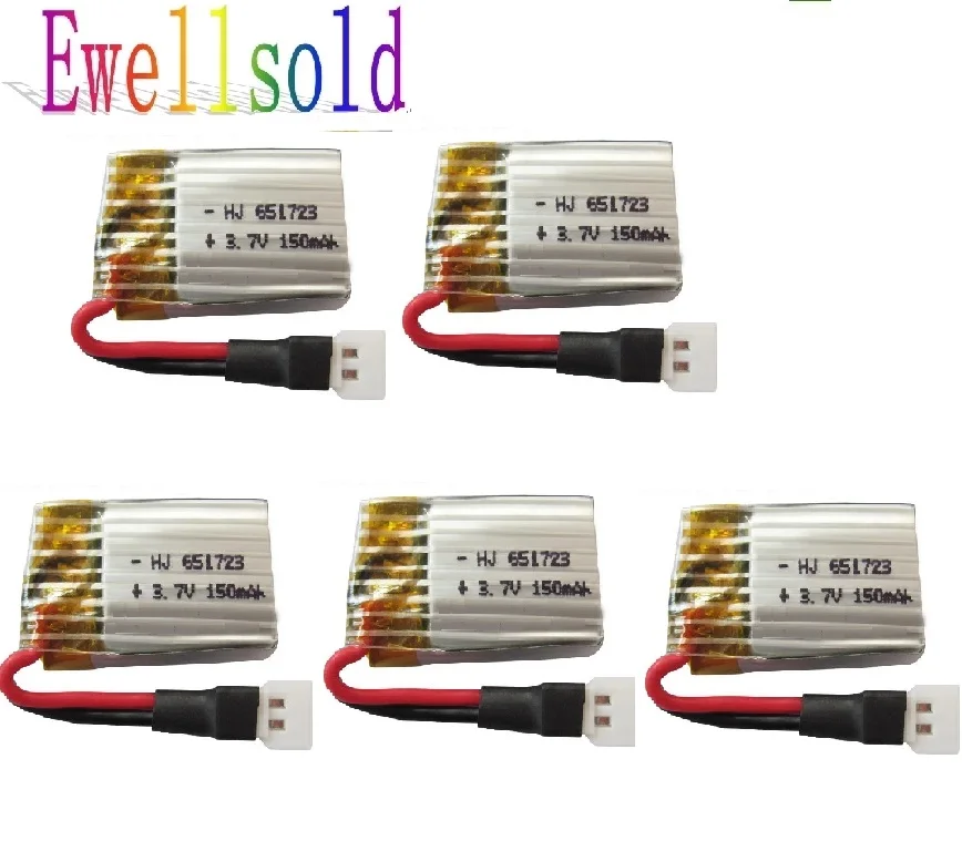 

3.7v 150mah lipo Battery For H2 H8 H48 U207 RC Quadcopter Spare Parts 3.7v H8 Rechargeable Battery