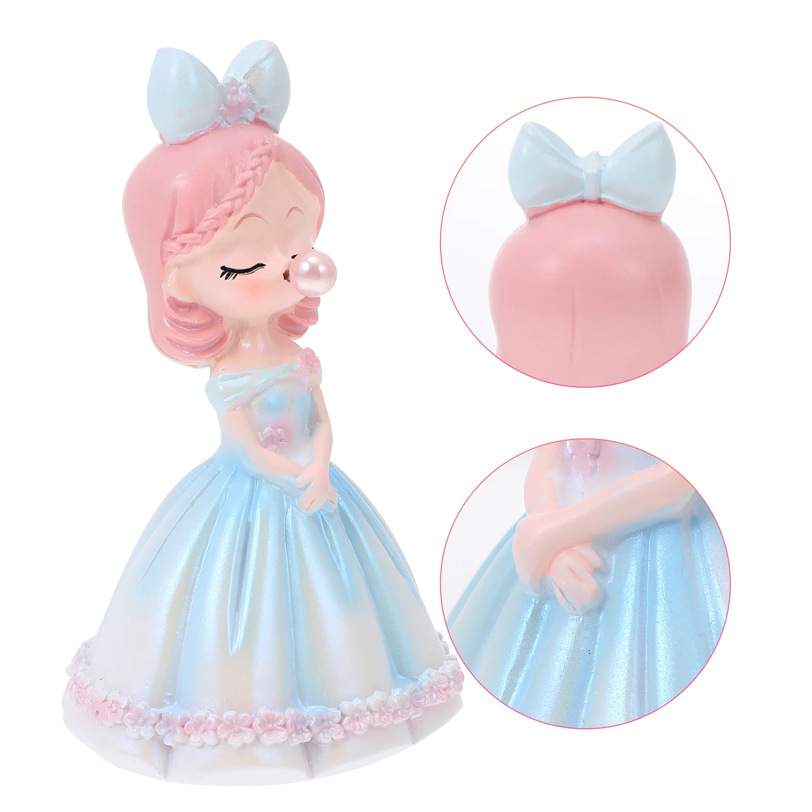 

Girl Resin Ornament Sculpture Girls Statue Figurine Table Decor Fairy Ornaments Figurinesfigure Desktop Bubble Decoration Cute