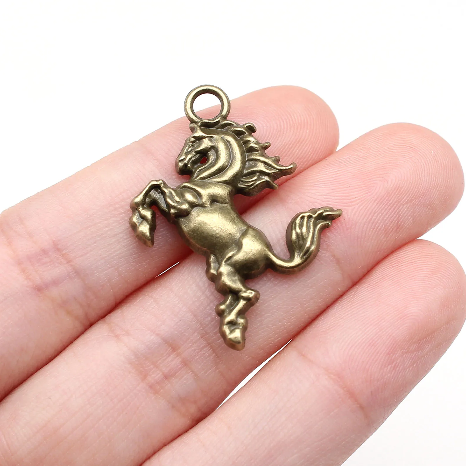 Подвеска в форме лошади из цинкового сплава, 4 цвета, 12 шт., 32x24 мм