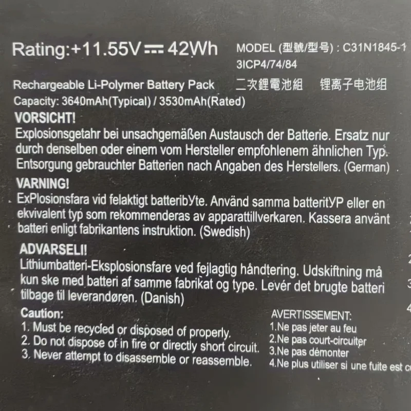 C31N1845 C31N1845-1 0B200-03570100 Аккумулятор для ноутбука Asus Chromebook Flip C346FA C436FA DS388T C436FFA E10309 Z7400FF