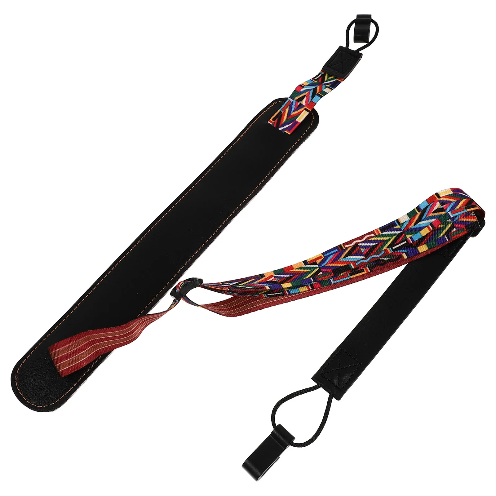 

Ukulele Strap Cotton Lanyard Perforated Foldable Adjustable Guitar Beautiful Rope Pu Hand-held Musical Instrument Child Belt