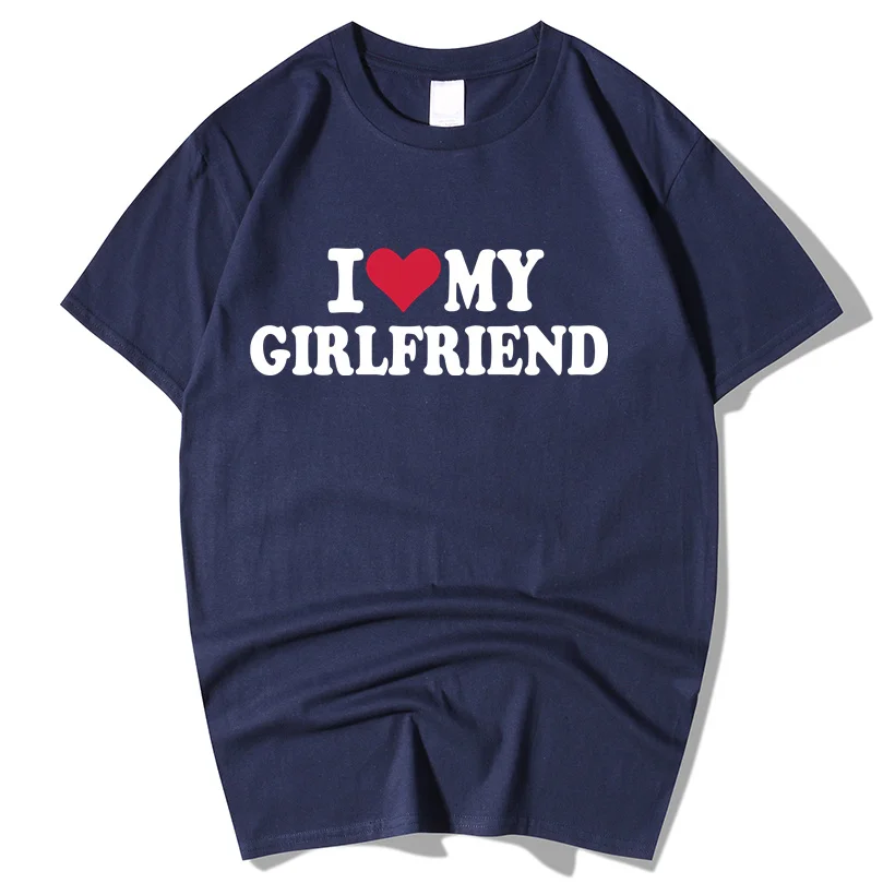 

Винтажная забавная футболка с надписью «I Love My Girl», 100% хлопок, футболка с графическим рисунком для пары, мужские подарки бойфрендам, повседневная спортивная уличная одежда